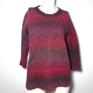 Woolrich Womens Sweater S Deep Ruby Space Dye Knit Casual Comfy Cottagecore Cozy